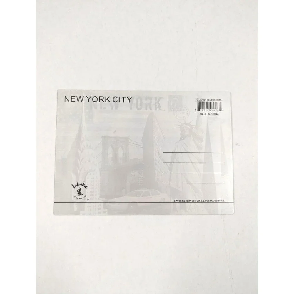 New York City Statue Of Liberty 3-D 3D‎ Postcard Unposted Taxi Brooklyn Bridge